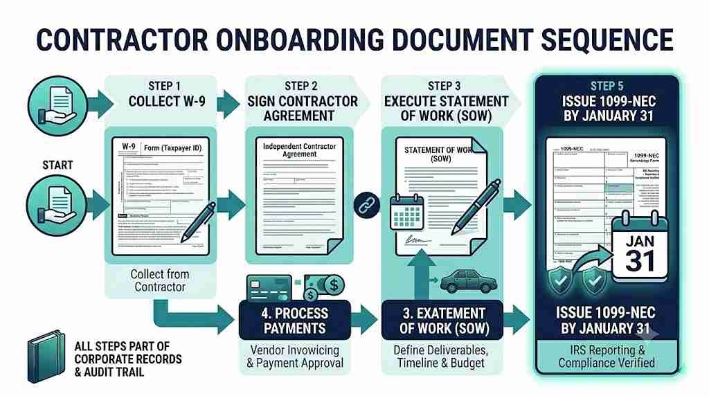 What Paperwork Do I Need for a 1099 Employee Compliance Workflow Matrix